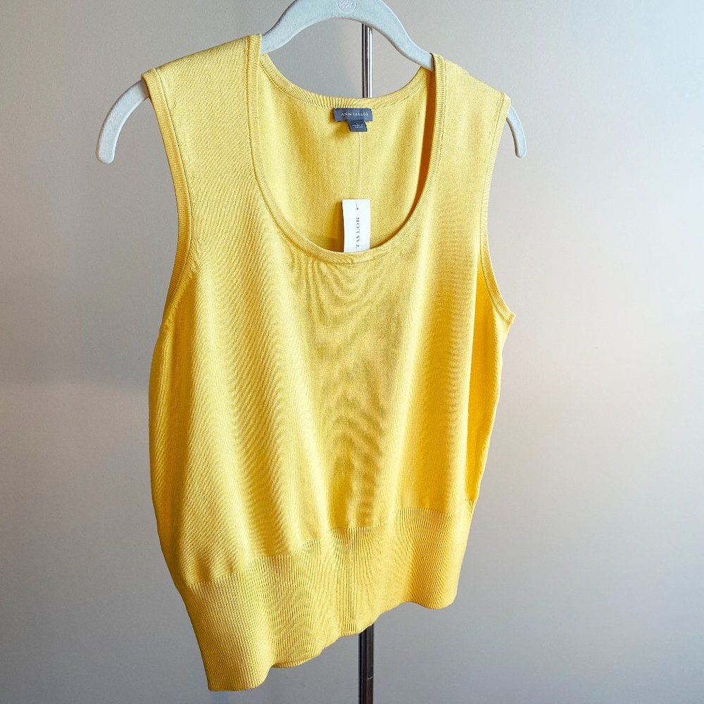 Ann Taylor Yellow Knit Sleeveless Top, NWT, Perfect Condition